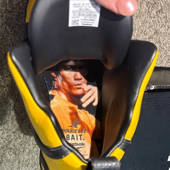 Rare Bruce Lee Reebok Kamikaze II Bait Black and Yellow Sneakers - Picture 3 of 8